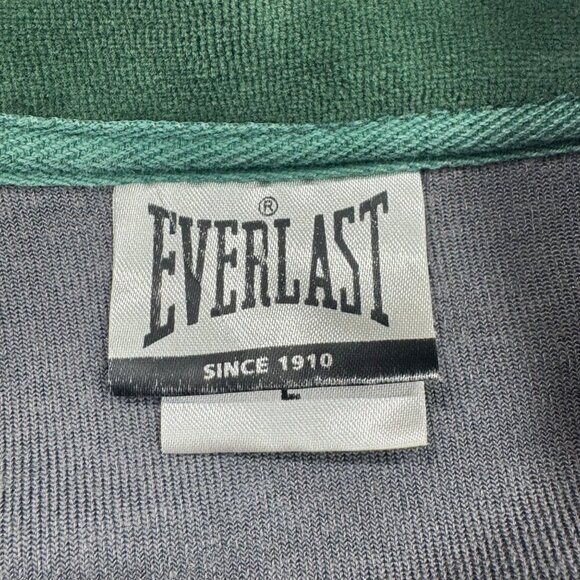 Everlast Vintage Men’s Velour Track Jacket Size L Full Zip Gray Green Streetwear - Picture 3 of 11